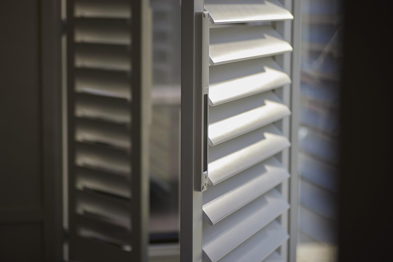 Up close image of shutter motors for motorisation. 
