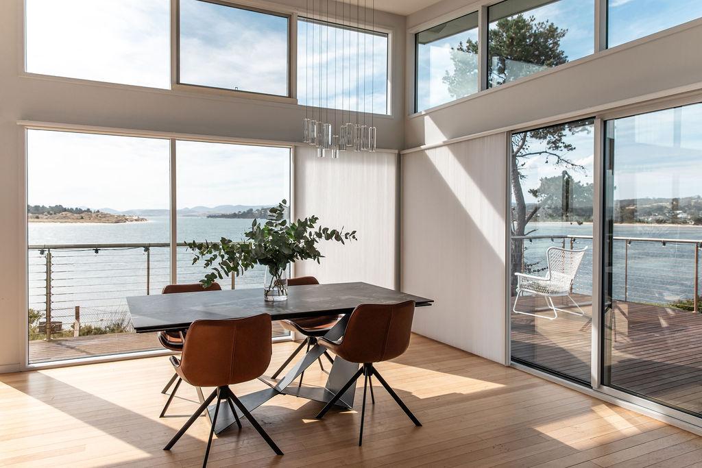Vertical panels across a wide sliding door