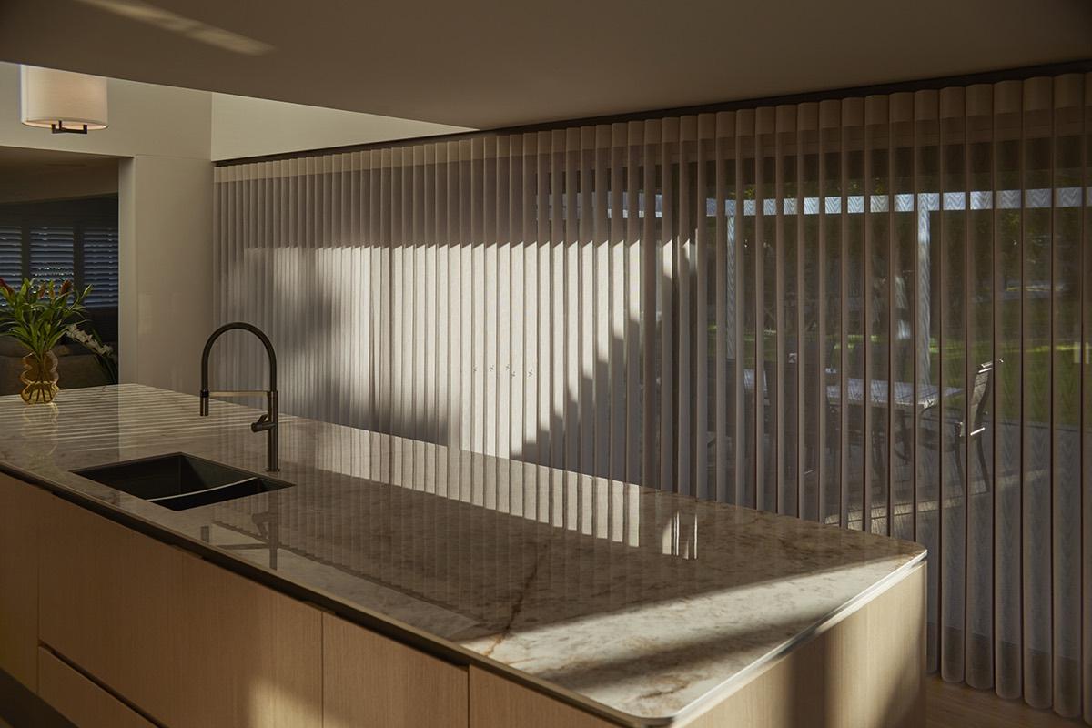 Large Kitchen sliding doors with SmartDrape